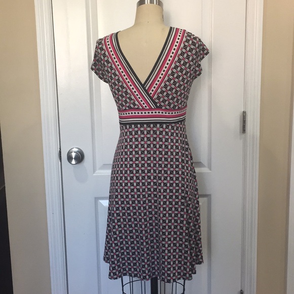 Deep V Pattern Dress - Picture 3 of 3